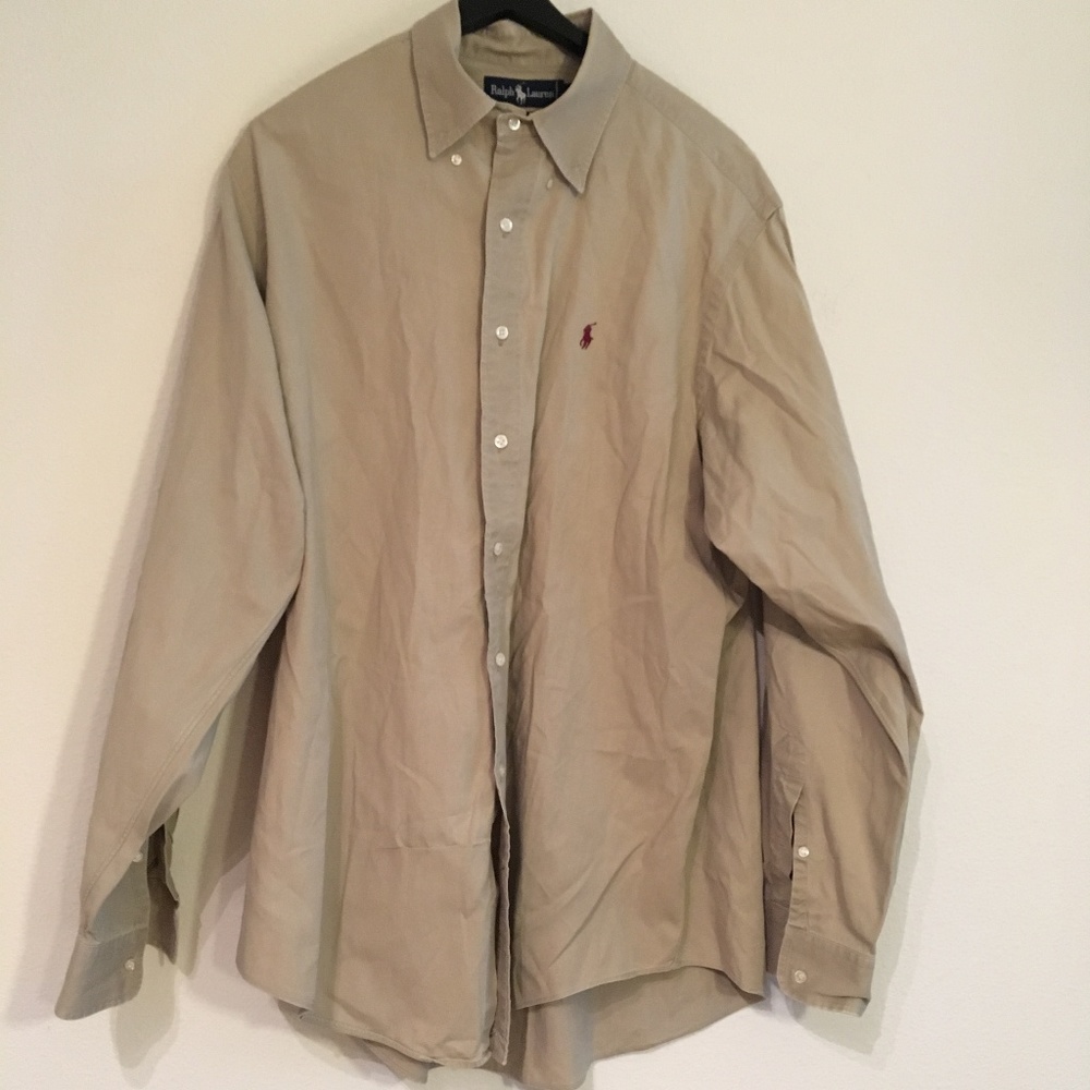 Polo Ralph Lauren Khaki Oxford Shirt (XL)